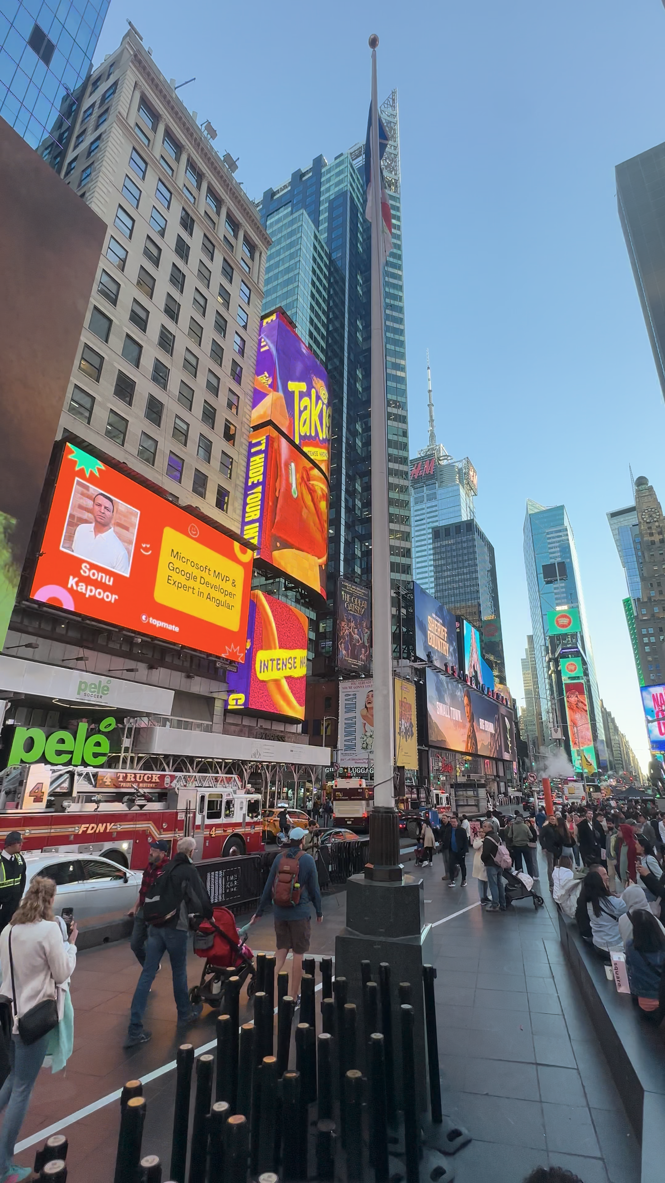 Close-up of Sonu Kapoor’s Times Square billboard feature